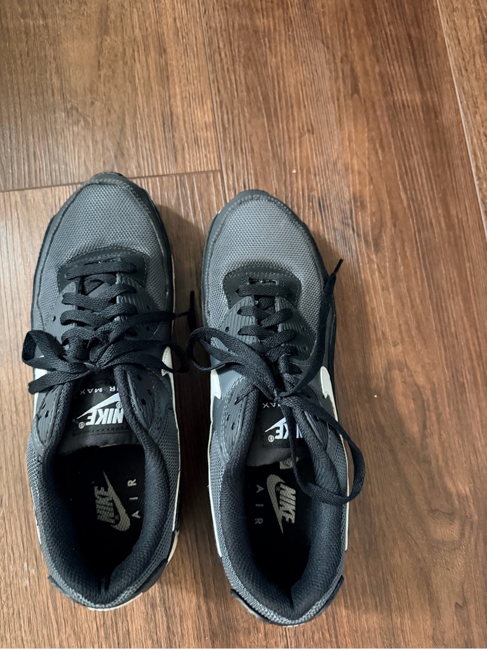 Nike Gray and Black Men's Low-Top Sneakers